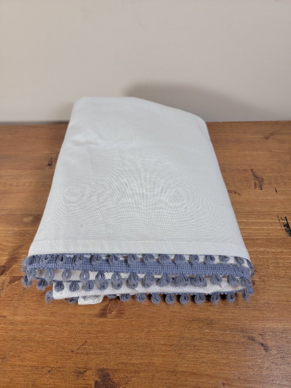Nate Berkus Single Curtain Panel w/ Pom Poms 50x78 100% Cotton Excellent Boho